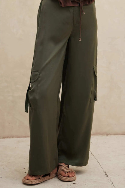 In the Pocket Matte Satin Cargo Pants