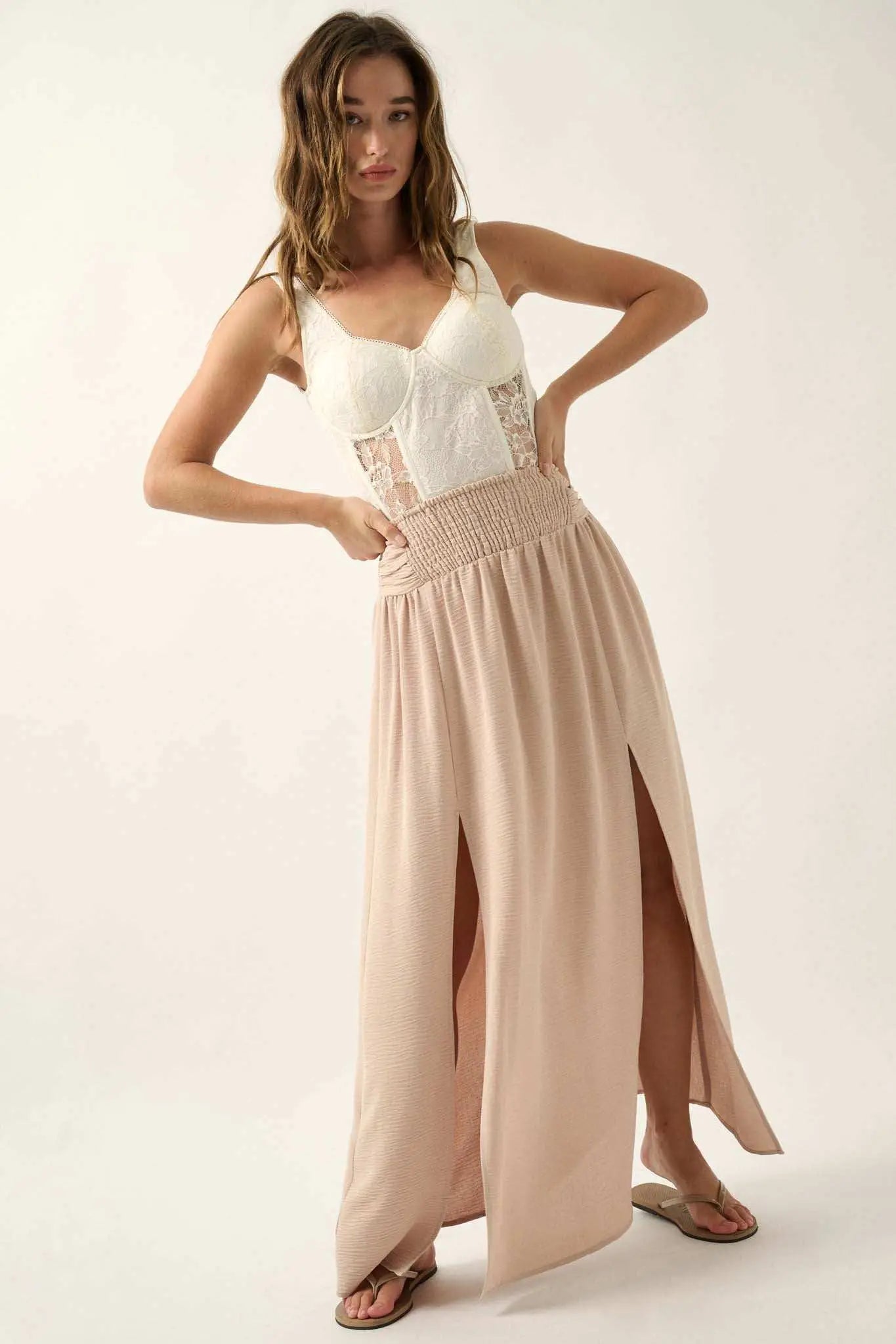 Loving You is Easy Double Slit Crepe Maxi Skirt